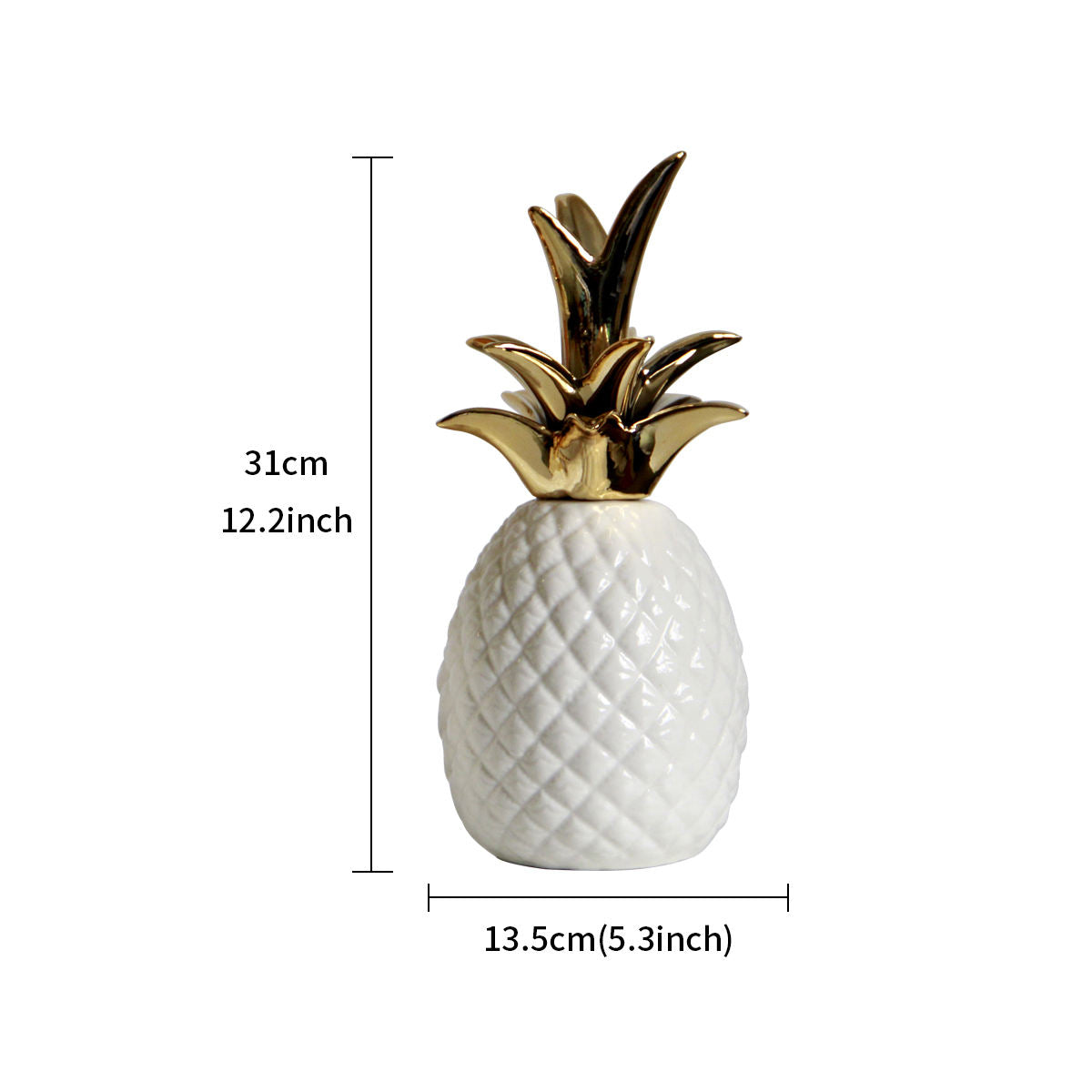 Modern White Ceramic Pineapple Decor