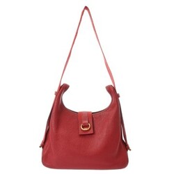 HERMES Hermes Sacoche Red □C stamp (circa 1999) Women's Buffle Skipper Tote Bag B Rank Used Ginzo
