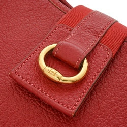 HERMES Hermes Sacoche Red □C stamp (circa 1999) Women's Buffle Skipper Tote Bag B Rank Used Ginzo