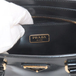 Prada PRADA 2-way Hand Shoulder Handbag Leather Nero Black 1BA380 Bag