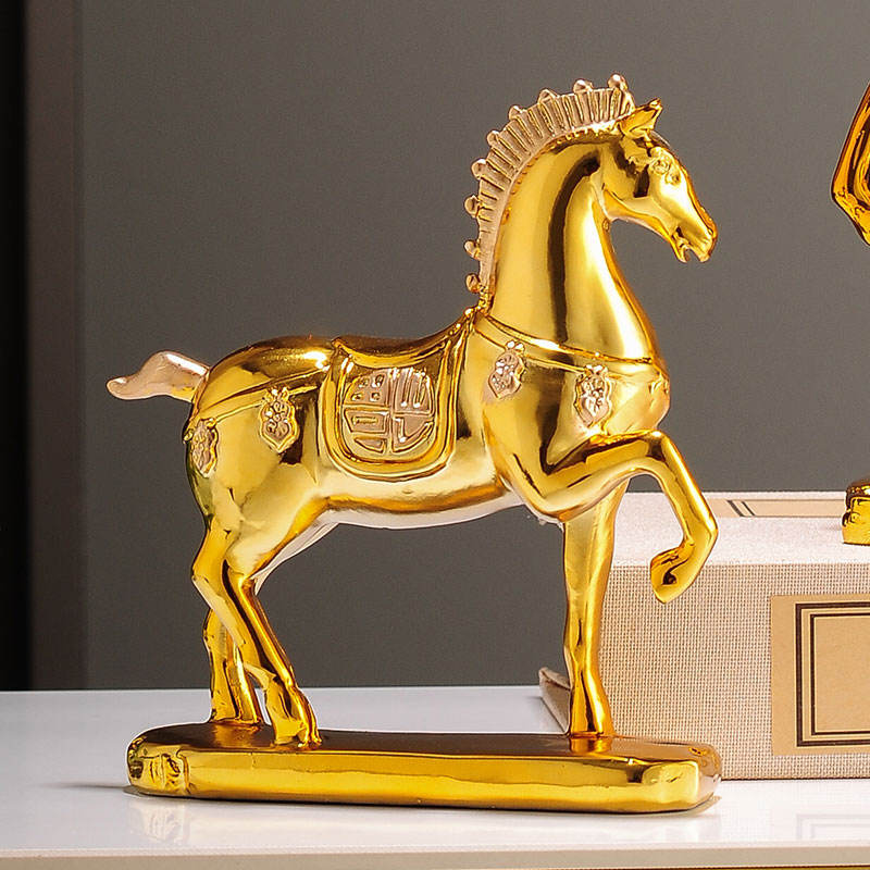 Luxurious Chinese Style Ma Resin Statue