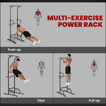Power Tower Dip Station Pull Up Bar Multi-Function Push Up Equipment With Adjustable Height For Home Gym Strength Training Workout Fitness
