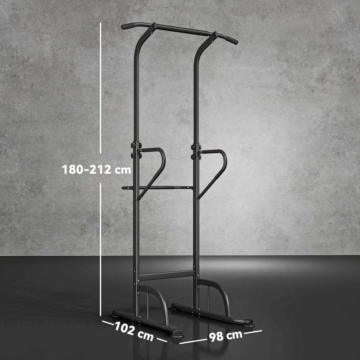 Power Tower Dip Station Pull Up Bar Multi-Function Push Up Equipment With Adjustable Height For Home Gym Strength Training Workout Fitness